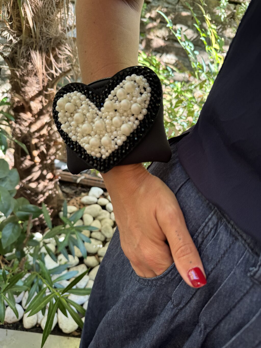 New Collection- Magic Purse: neoprene nero con cuore XL cuore