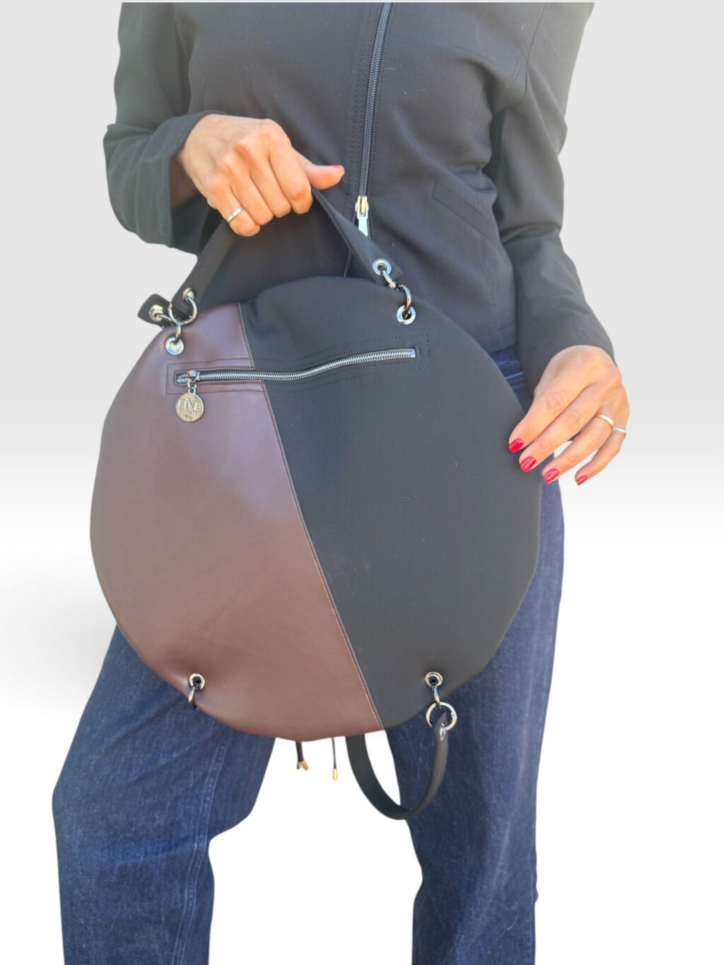 New Collection Five00 DOUBLE FACE: brown and balck